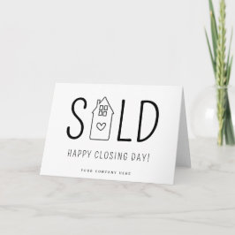 Tarjeta Venta personalizada Feliz Día de Cierre Inmobiliar