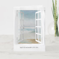 ventana abierta a la vista de acuarela oceánica