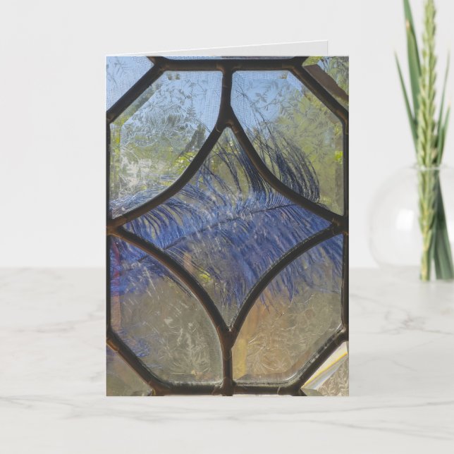 Tarjeta Ventana de cumpleaños verde azul (Anverso)
