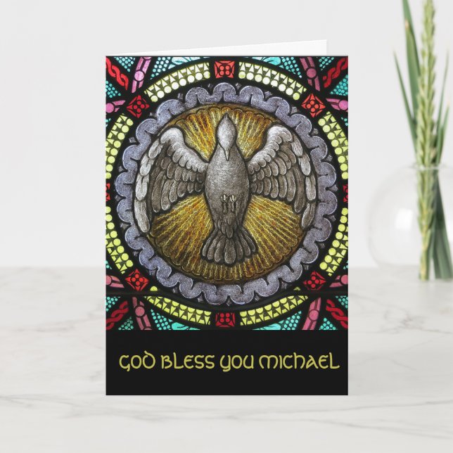 Tarjeta Ventana de la Iglesia del Vidrio Manchado del Espí (Anverso)