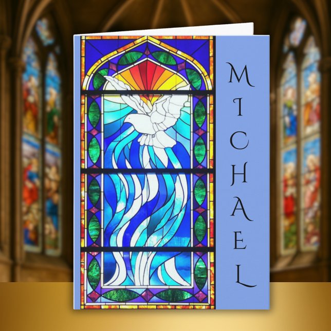 Tarjeta Ventana de la Iglesia del Vidrio Manchado del Espí (Subido por el creador)
