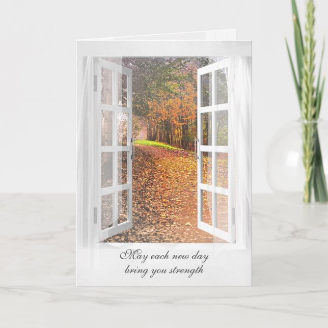 Tarjeta Ventana de otoño para la simpatía (Anverso)