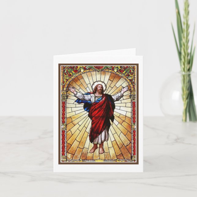 Tarjeta Ventana de vidrio manchado CHRIST (Anverso)