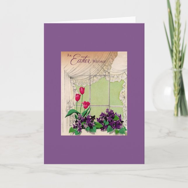 Tarjeta Ventanilla de Pascua Vintage (Anverso)