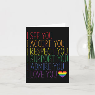 Tarjeta Veo Aceptar Respeto Apoyo Admire Te Amo Lgbtq