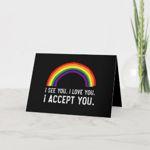 Tarjeta Veo Te Amo Te Acepto Camiseta Orgullo Gay LGBT