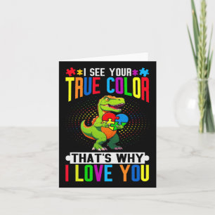 Tarjeta Veo tu verdadero color por eso te amo autista
