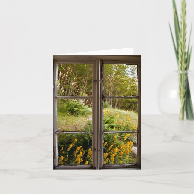 Tarjeta Ver a través de la ventana antigua (Anverso)