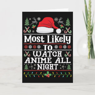Tarjeta Ver Anime Toda la Noche - Divertido Manga Familiar