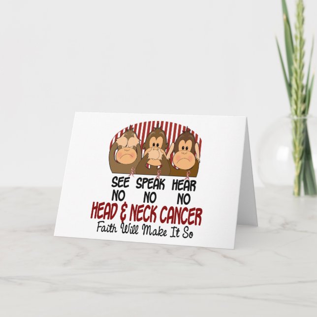 Tarjeta Ver No escuchar hablar sin cabeza y cáncer de cuel (Anverso)