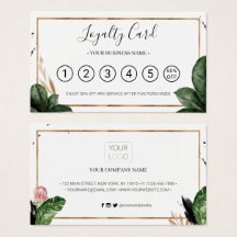 Tarjeta veraniega Tropical Leaves Lealty Punch