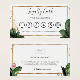 Tarjeta veraniega Tropical Leaves Lealty Punch