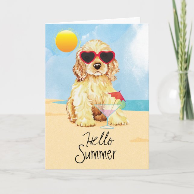 Tarjeta Verano cocker spaniel (Anverso)