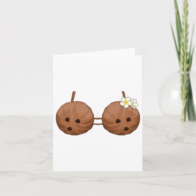 Tarjeta Verano Coconut Bra Halloween Costume Hawaii Aloha (Anverso)