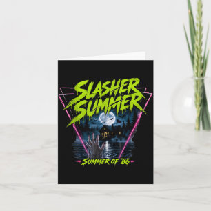 Tarjeta Verano de Halloween divertido de Slasher vintage d