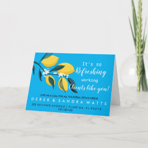 Tarjeta Verano de limón inmobiliario, por