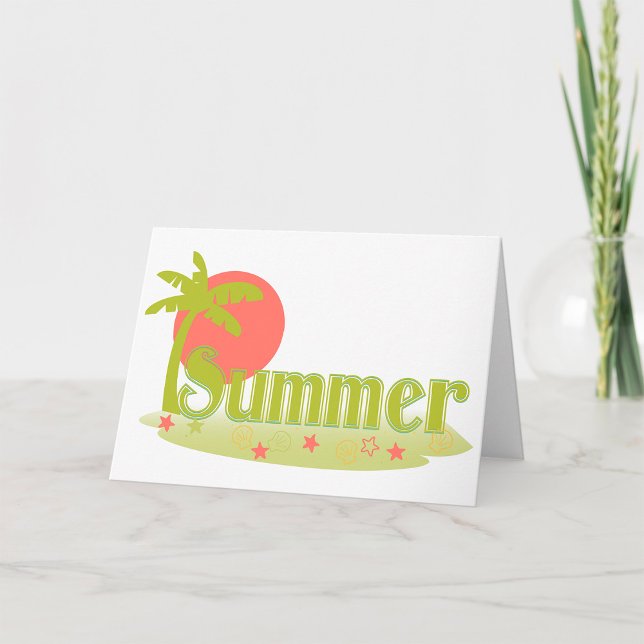 Tarjeta Verano de palmeras con sol y playa (Subido por el creador)