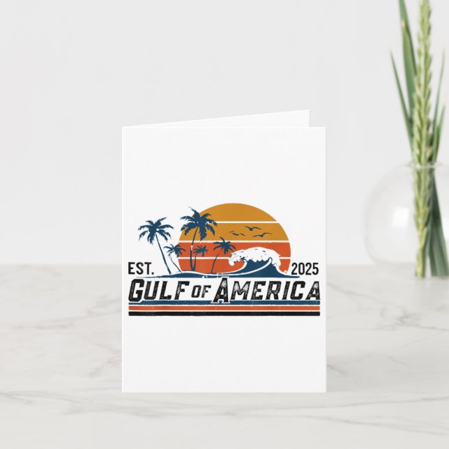 Tarjeta Verano De Playa Del Golfo Retro De Eeuu América Es (Anverso)
