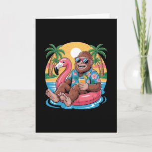 Tarjeta Verano de vacaciones de Bigfoot en la playa de Haw