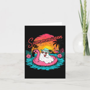 Tarjeta Verano divertido fantasma verano Halloween vacacio