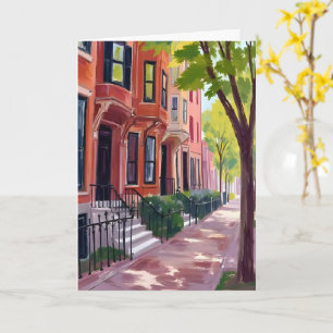 Tarjeta Verano en Boston   Casas de Piedra Marrón de Massa