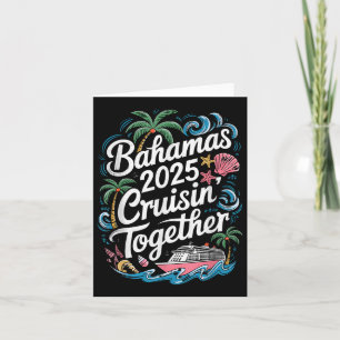 Tarjeta Verano familiar en Bahamas cruzando juntos el part