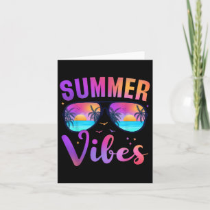 Tarjeta Verano Vibes Palm Sungles 70 Beach Life Retro Sum