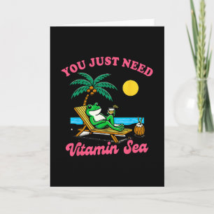 Tarjeta Verano Vibes Vacaciones en la Playa Rana Solo Nece