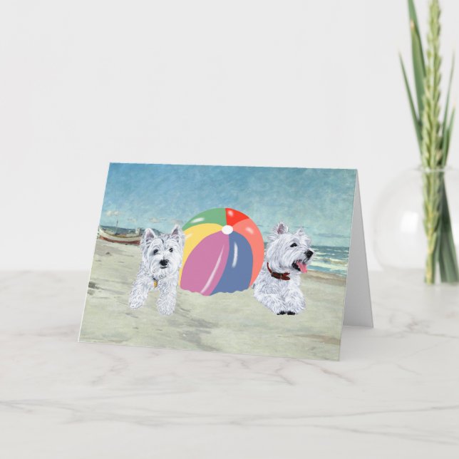 Tarjeta Verano Westies Agua Azul (Anverso)