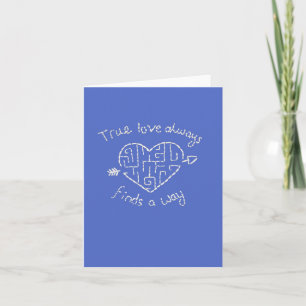 Tarjeta verdadera del aniversario del amor en azul