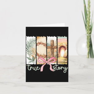 Tarjeta Verdadera Historia Cruz Cristiana Jesús Versículo 