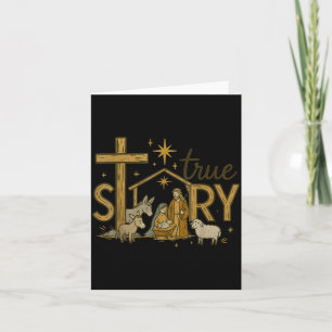 Tarjeta Verdadera Historia Natividad Navidad Niño Jesús Re