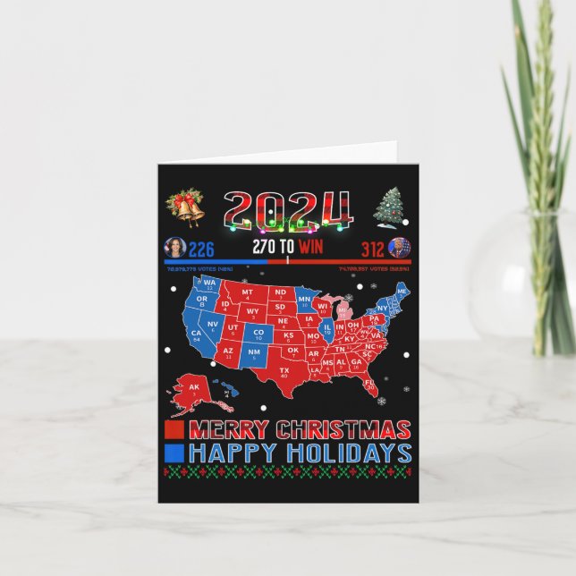 Tarjeta Verdadera Navidad en el mapa electoral de 2024 Tru (Anverso)
