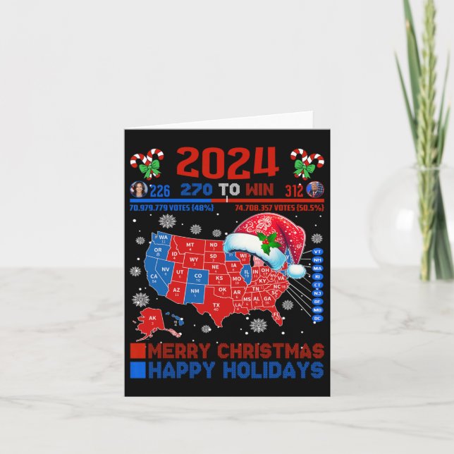 Tarjeta Verdadera Navidad en el mapa electoral de 2024 Tru (Anverso)
