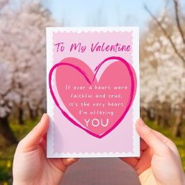 Tarjeta Verdadera ofrenda de amor con El día de San Valent