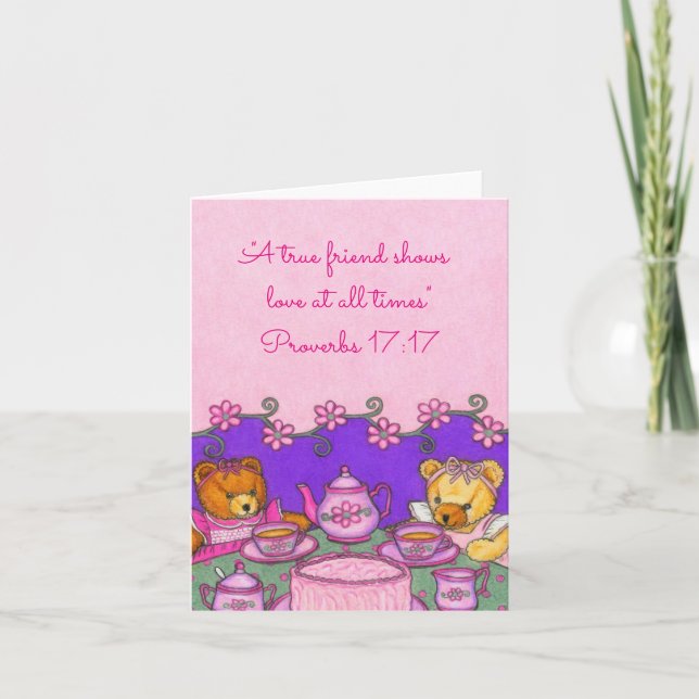 Tarjeta Verdadero Amigo-Amar todo el tiempo~Bears Fiesta~S (Anverso)