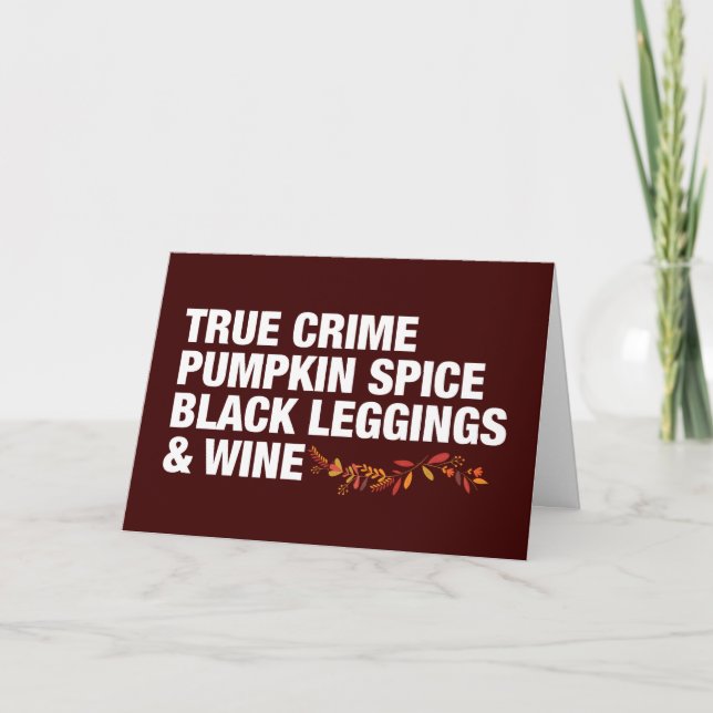 Tarjeta Verdadero Crimen Calabaza Spice Wine Funny Cumplea (Anverso)
