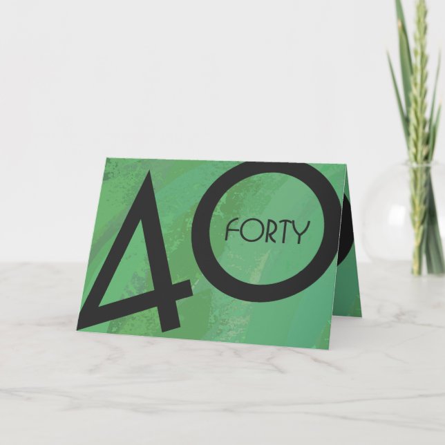 Tarjeta Verde 40 Década Cumpleaños (Anverso)