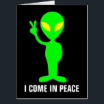 TARJETA VERDE ALIEN FUNNY BIRTHDAY BIGGEST GREETING<br><div class="desc">TARJETA DE CUMPLEAÑOS DIVERTIDA DE SEÑAL DE PAZ VERDE ALIEN. GIGANTE. MÁS GRANDE.</div>