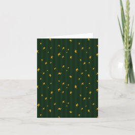 Tarjeta Verde Amarillo Estrella Raya Navidad