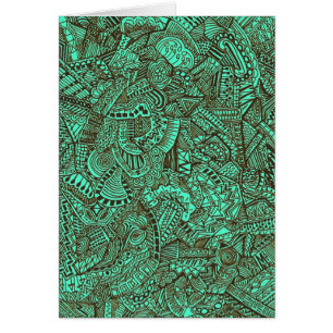 Tarjeta verde azulada y negra
