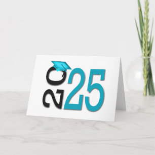 Tarjeta verde azulada y negra graduación de 2025