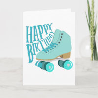 Verde azulado Blue Retro Quad Roller Skate Feliz c