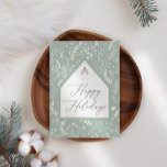 Tarjeta verde blanca simple de Navidades de negoci<br><div class="desc">Tarjeta de vacaciones Pastel Green Floral Navidades. Añade tu propio mensaje al reverso.</div>