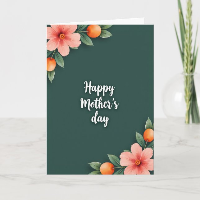 Tarjeta Verde Botánica para Mamá (Anverso)