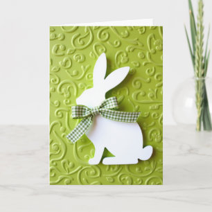 Tarjeta Verde con Liebre en Relieve