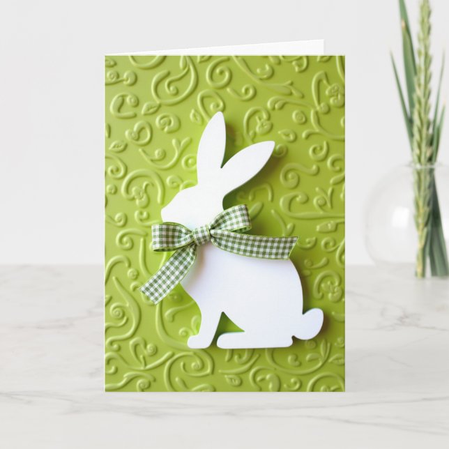 Tarjeta Verde con Liebre en Relieve (Anverso)