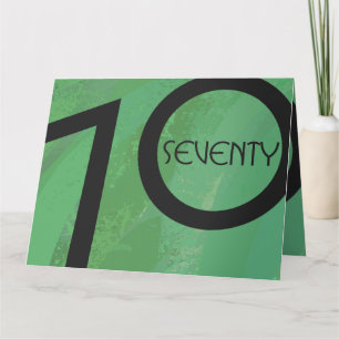 Tarjeta Verde cumpleaños de 70 décadas