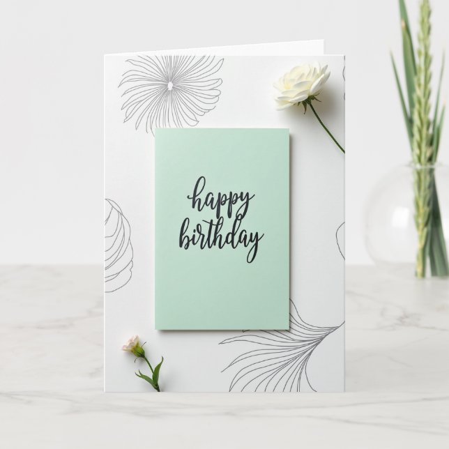 Tarjeta Verde Cumpleaños Menta Dulce (Anverso)