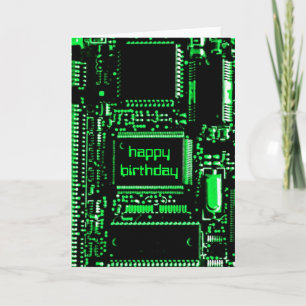 Tarjeta verde de "cumpleaños feliz"